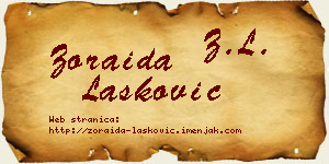 Zoraida Lasković vizit kartica
